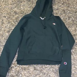 Forest green crop champion sweater